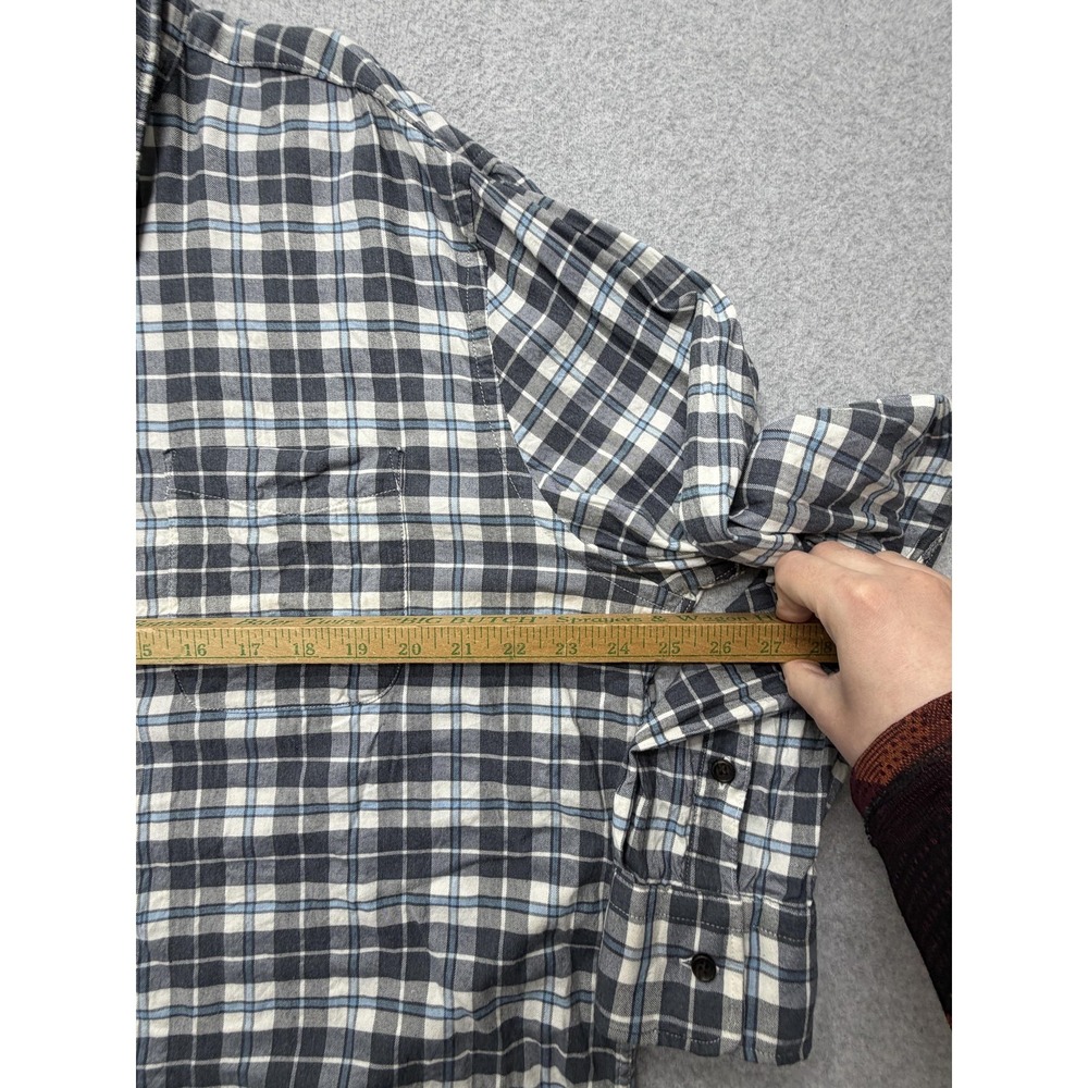 Faherty Shirt Mens 2XL Gray Plaid Long Sleeve Button Up Stretch Flannel Casual - Picture 5 of 11